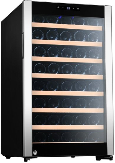 מקרר יין דיגיטלי עם מדחס 48 בקבוקים משולב מדפי עץ נשלפים Winekeeper Galaxy – צבע שחור