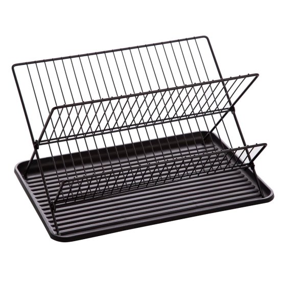 מתקן לייבוש כלים מתקפל מבית HomeSet - צבע שחור