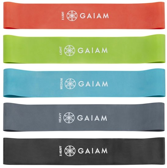 סט 5 גומיות אימון מיני בדרגות קושי שונות מבית GAIAM