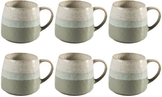 סט 6 כוסות מאג Stonware Belly מבית Millennium - בנפח 420 מ''ל - צבע אפור