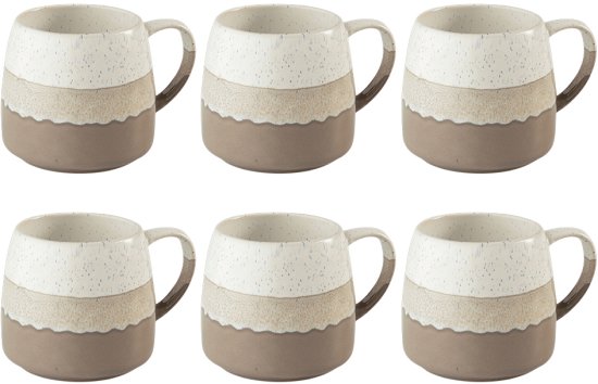 סט 6 כוסות מאג Stonware Belly מבית Millennium - בנפח 420 מ''ל - צבע חום