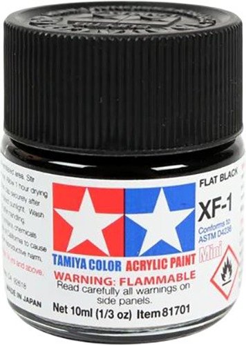 צבע אקרילי למודלים מבית Tamiya - שחור מט
