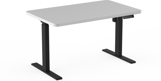 שולחן חשמלי מתכוונן דגם Single מבית Keisar - בגודל 160x74 ס''מ - רגליים שחורות פלטה לבנה