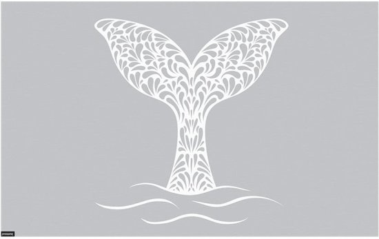 שטיח אמבטיה עם פטנט ספיגה 50x80 ס''מ דגם Art Whale Tail מבית Fennoma - צבע אפור