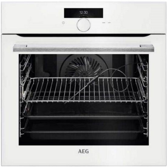 תנור פירוליטי בנוי 16 מצבי בישול ואפייה 71 ליטר SenseCook™ PYROLUXE® PLUS דגם BPK294733W סדרת Horizon מבית AEG - זכוכית לבנה - תוצרת גרמניה