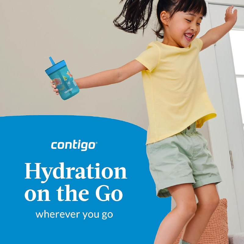 הכוס שכל הורה צריך בתיק! כוס עם קש 420 מ"ל דגם Leighton של Contigo